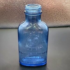 Vintage Phillips Milk of Magnesia Cobalt Blue Bottle 5"
